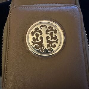 Brown Crossbody Bag with Silver Accent